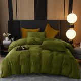 Super Soft Velvet Duvet Cover King Size, 3pcs Luxurious Breathable Velour Fluffy Comforter