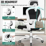 Office Chair, Ergonomic Office Chair with 3D Lumbar Support 3D Headrest, Comfy High