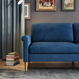 75" Blue Couch, Comfy Small Sofas, Mid Century Modern Decor Loveseat Sofa,