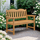 Outdoor Bench, 2-Person Poly Lumber Garden Bench with 800 lbs Weight Capacity