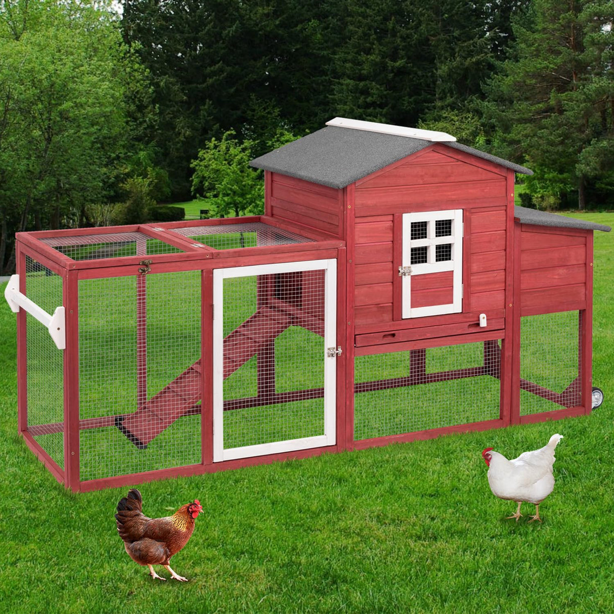 Wooden Chicken Coop Cage Outdoor Indoor Hen House