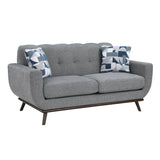 Small Couch Mid Century Modern Sofa Living Room Sofa Couch with 2 Accent Pillows