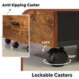 3 Drawer Rolling File Cabinet with Lock, Wood Filing Cabinet fits Letter