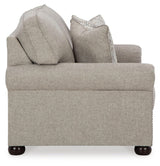 Gaelon Transitional Loveseat with Nailheads and 2 Accent Pillows, Beige