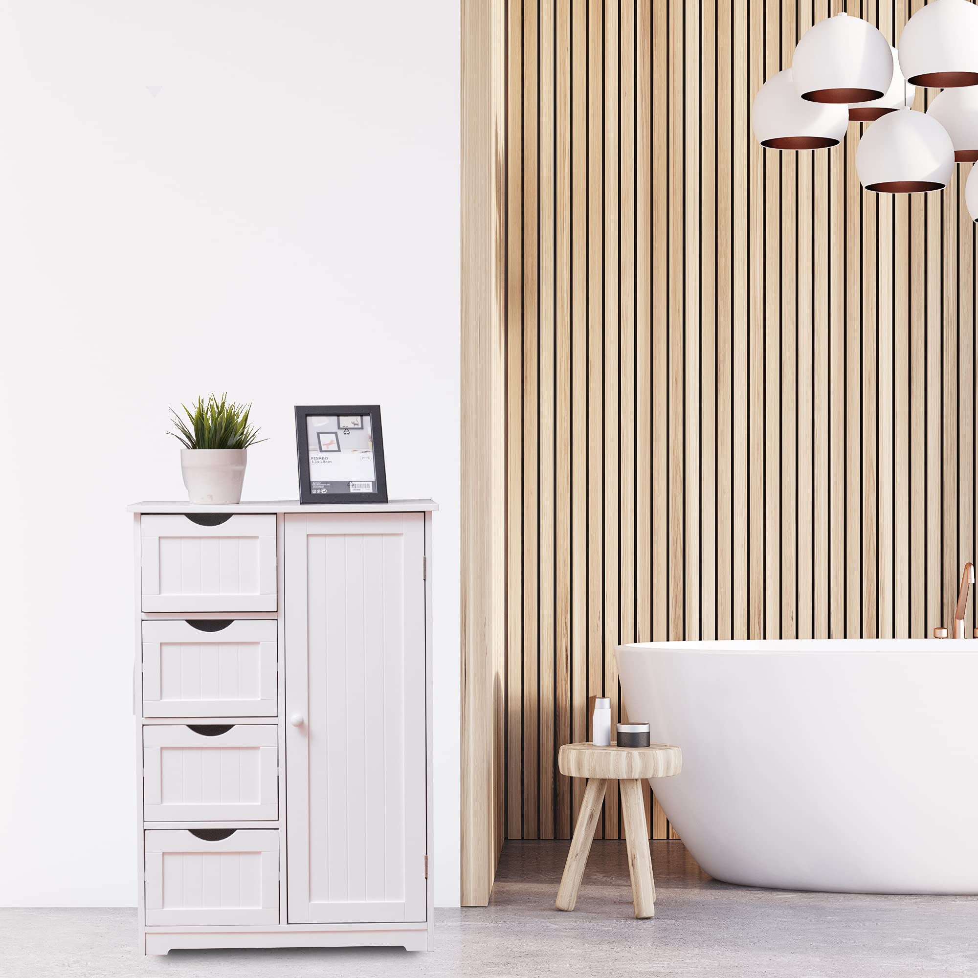 Bathroom Floor Cabinet, Multifunctional Storage Cabinet