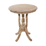 Wood Side End Accent Table End Table with Distressed Accents, Side Table 24" x 24" x 28"