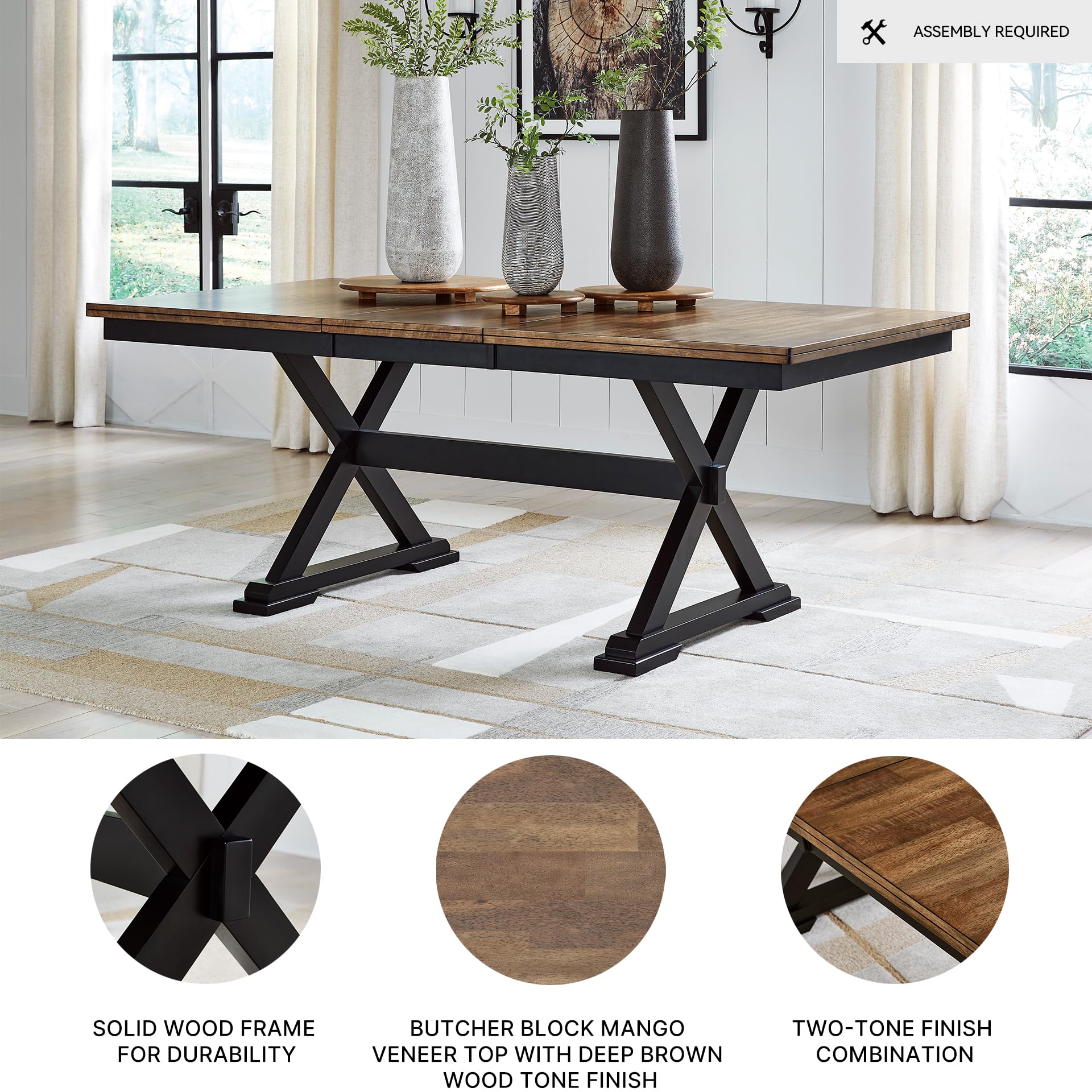 Wildenauer Dining Extension Table - Self-Storing Butterfly Leaf, Seats 8