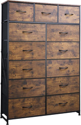 Tall Dresser for Bedroom with 13 Drawers, Storage Dresser Organizer Unit, Fabric Dresser for Bedroom