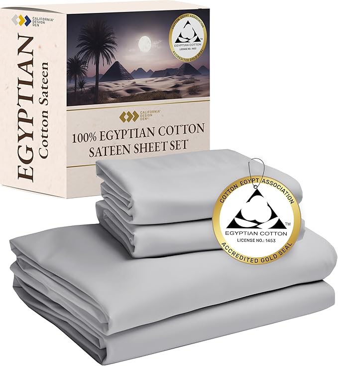 Certified Luxury 100% Egyptian Cotton Sheets, King Size Bed Sheets,