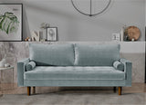 Womble Velvet Upholstered Living Room Diamond Tufted Chesterfield with Gleaming Nailheads,