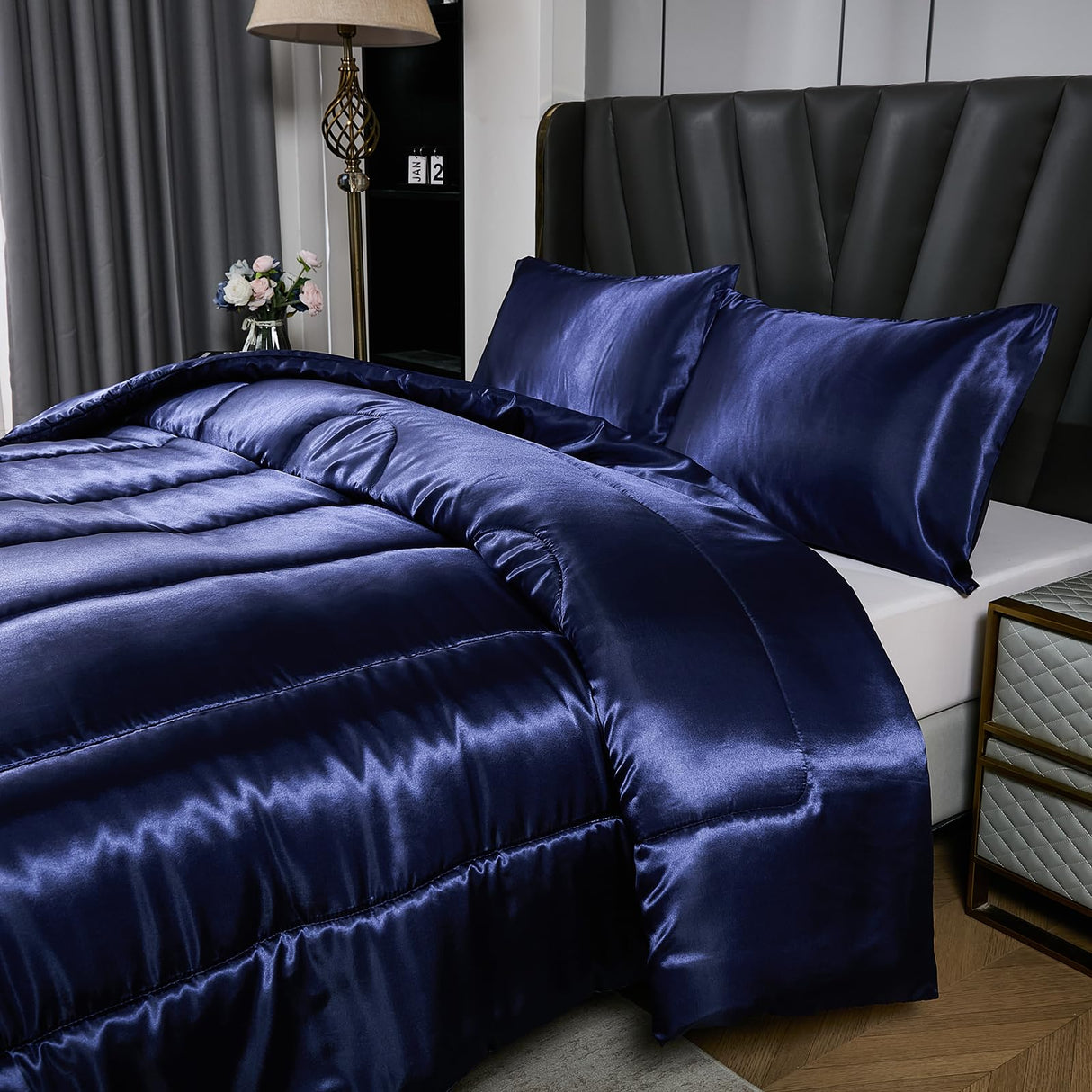 Satin Comforter Set King Silk Like Silky Bedding Set Luxury Hotel Silky Bed Home