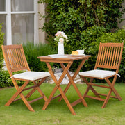3 Piece Patio Folding Furniture Bistro Set with 2 Chairs