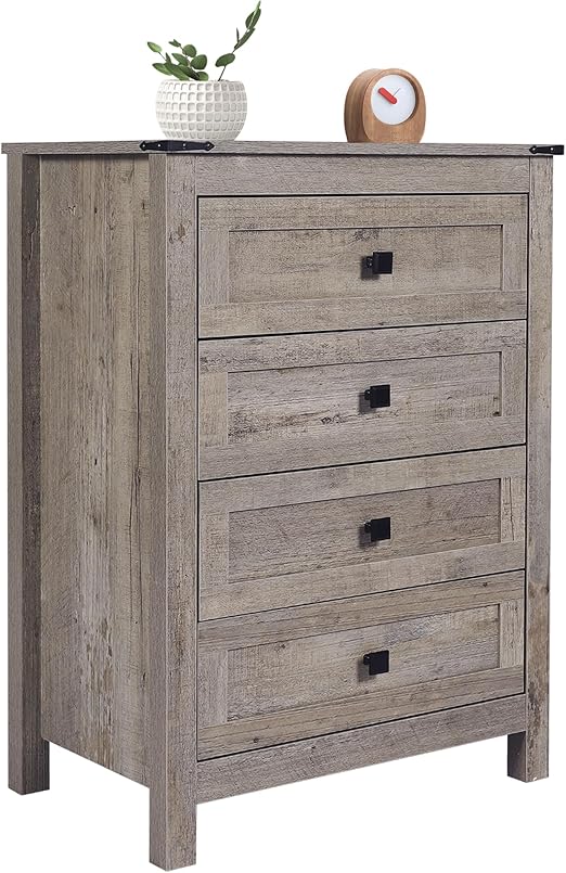 Farmhouse 6 Drawers Dresser, Wood Double Dresser Chest of Drawers