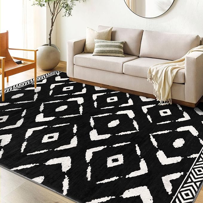 Living Room Rug 5x7 Area Rug Boho Washable Rug Bedroom Rug Non Slip Large