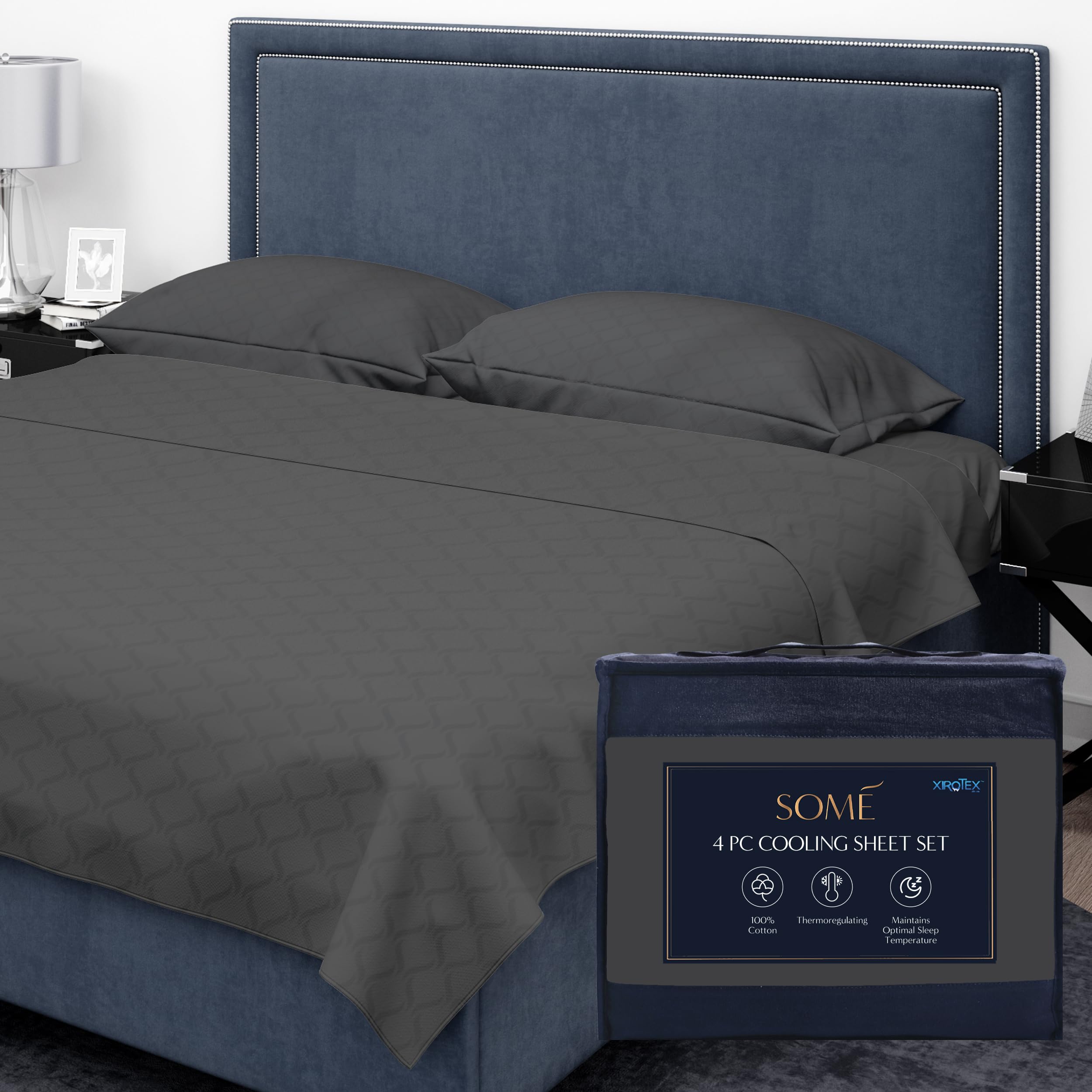 Cooling Sheets for Ultimate Temperature Control, King Size 4 Pc Sheet Set - Made from