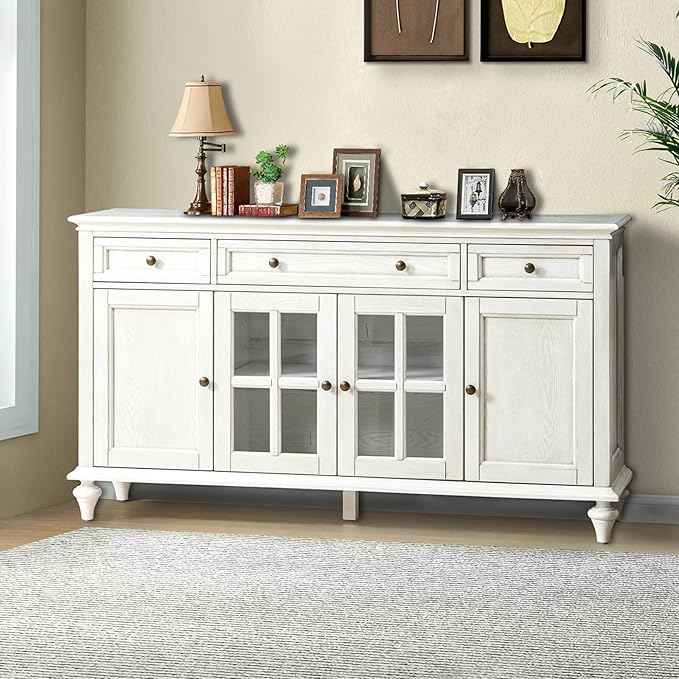 Sideboard Storage Cabinet, Farmhouse Sideboard, Traditional 58'' Sideboard, Sideboard
