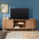 Modern Curved Reeded TV Stand for TVs up to 75 Inches
