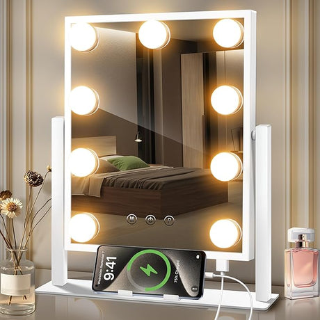 Vanity Mirror with Lights, Lighted Makeup Mirror Hollywood with 9 Dimmable