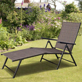 Chaise Lounge Chair with 5 Adjustable Reclining Positions, Patio Folding Recliner for Yard,