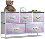 Kids Dresser with 5 Drawers - Storage Chest Organizer Unit with Steel Frame