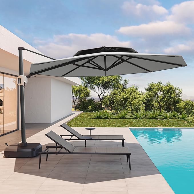 and Flame&Shade Patio Umbrella, 9x11.5ft Rectangular Outdoor Umbrella