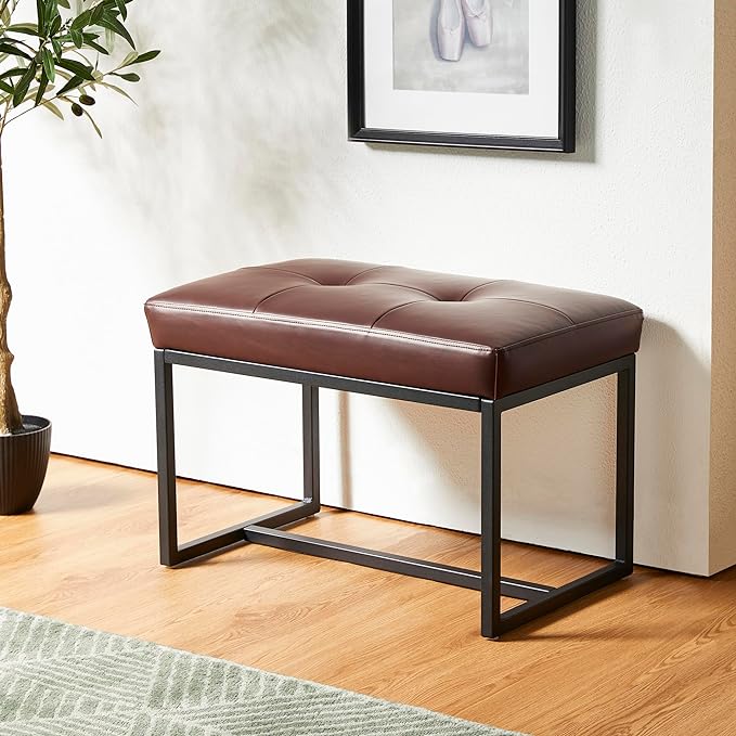 Ottoman Bench, Modern PU Leather Vanity Stools Chairs