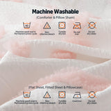 5-Piece Kids Bed-in-a-Bag Set - Jacquard Microfiber Comforter, Sheets & Pillowcases - Pink Tufted Twin