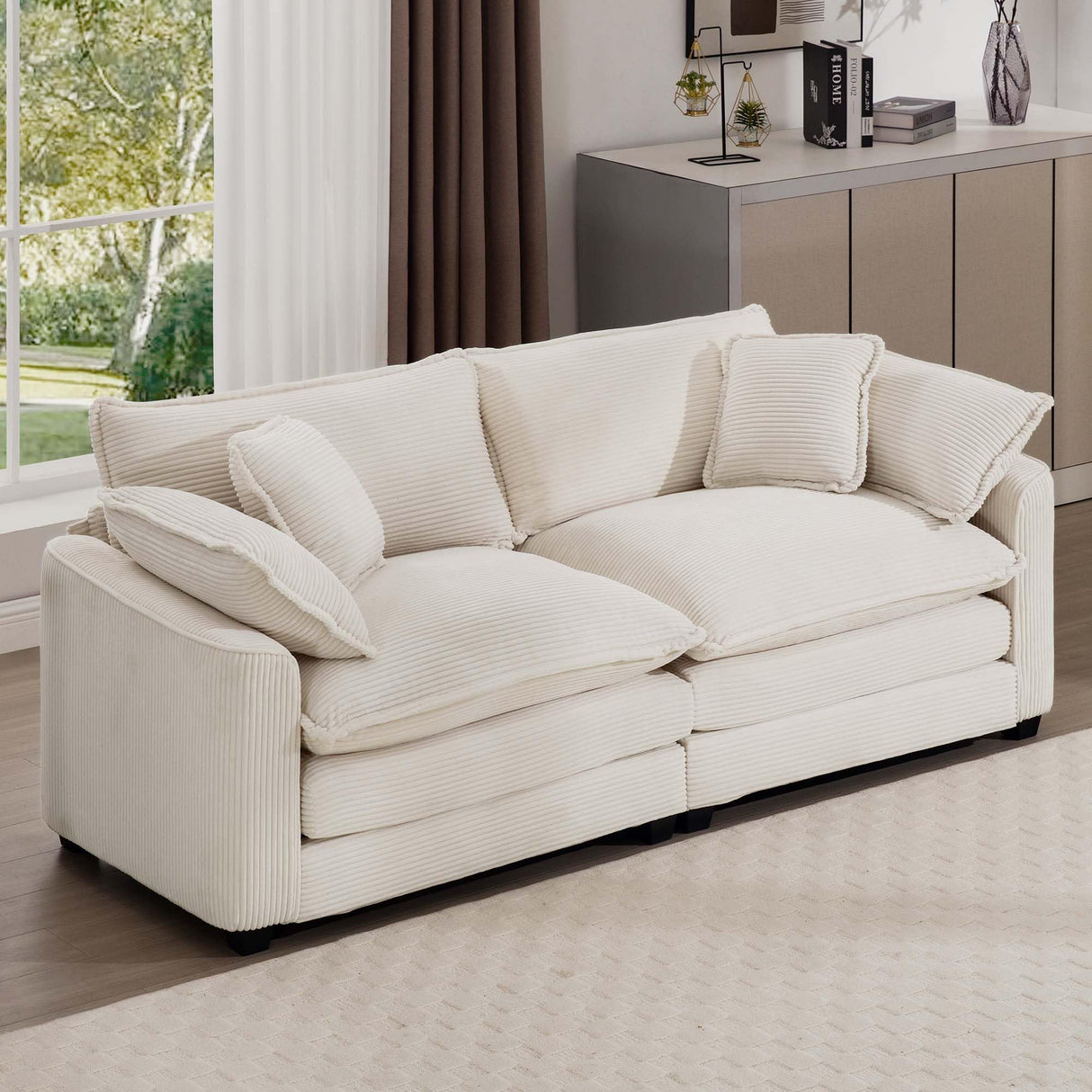 Sectional Sofa, Modern Loveseat Sofa, 2 Seater Comfy Cloud Couch Sectional with Memory