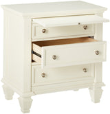 Sandy Beach Coastal 3 Drawer Nightstand Bedroom Bedside Table Storage Drawers