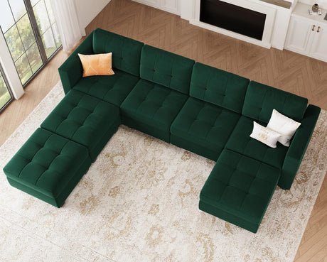 Modular Sectional Sofa Couch, 6 Seats Sectional Sleeper Sofa