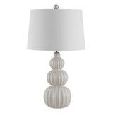 Lighting Collection Corina White Triple Gourd Ceramic 26-inch Bedroom Living Room