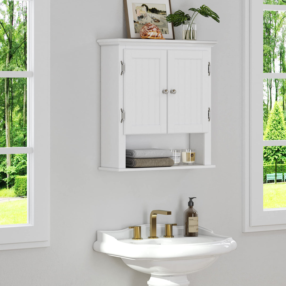 Bathroom Cabinet Wall Mounted, Wood Hanging Cabinet, Wall Cabinets