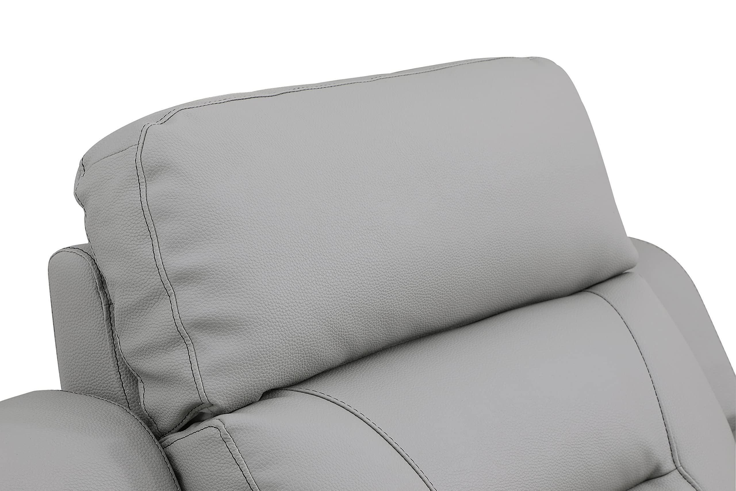 Blackjack Furniture Walker Leather Match Upholstered Reclining Living Room, Accent Chair, Gray