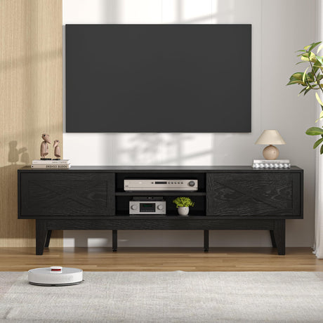 TV Stand for 65 Inch TV, Farmhouse Entertainment Center TV Console Table with Storage