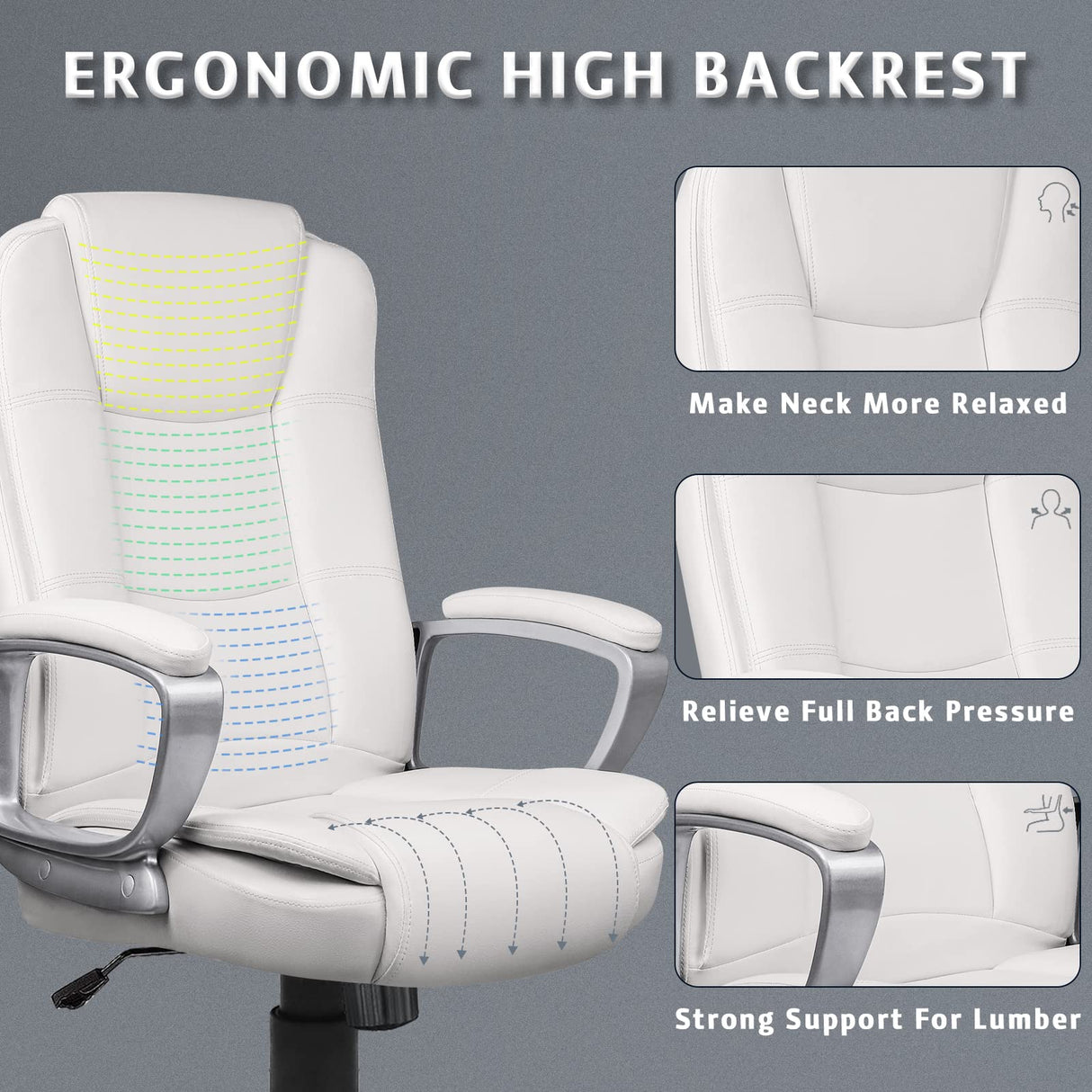 Office Desk Chair, Big and Tall Managerial Executive Chair, High Back Computer Chair,