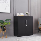 Small Locking Cabinet with 4 Keys, 35.4" H Metal Storage Cabinet