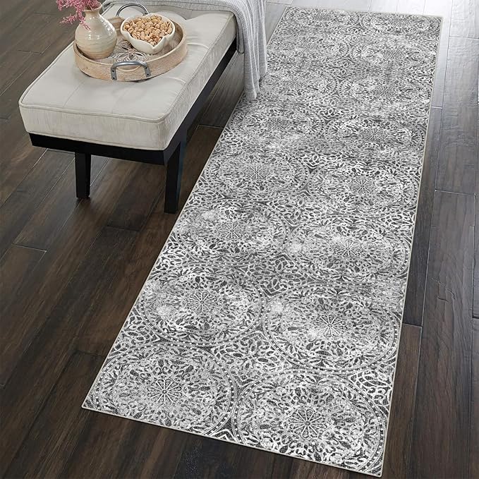 6x9 Area Rugs, Stain Resistant Washable Rug for Living Room, Vintage Inspired Rug