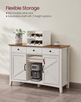 Farmhouse Buffet Cabinet with Detachable Wine Rack,