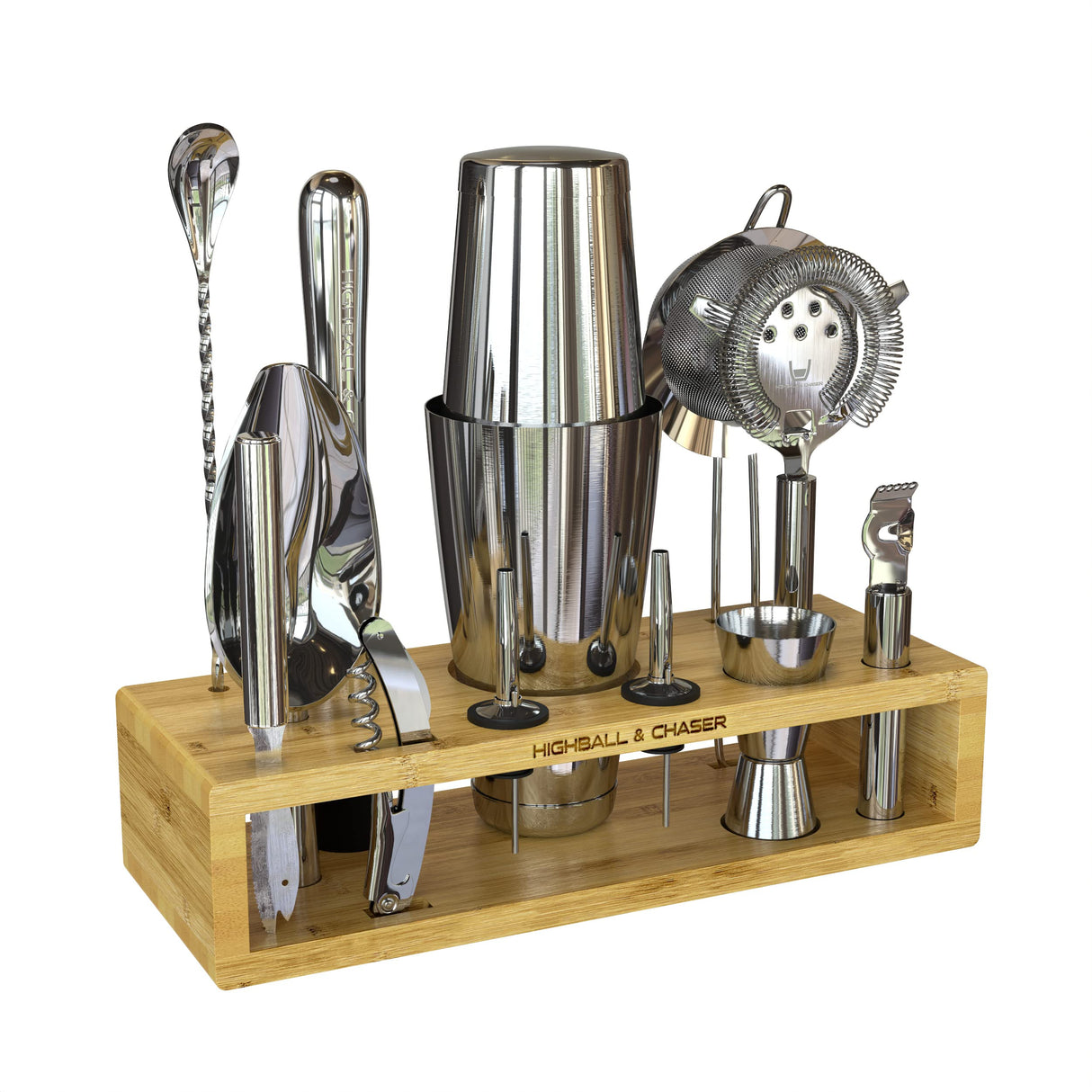 13-Piece Boston Cocktail Shaker Set Stainless Steel Mixology Bartender Kit