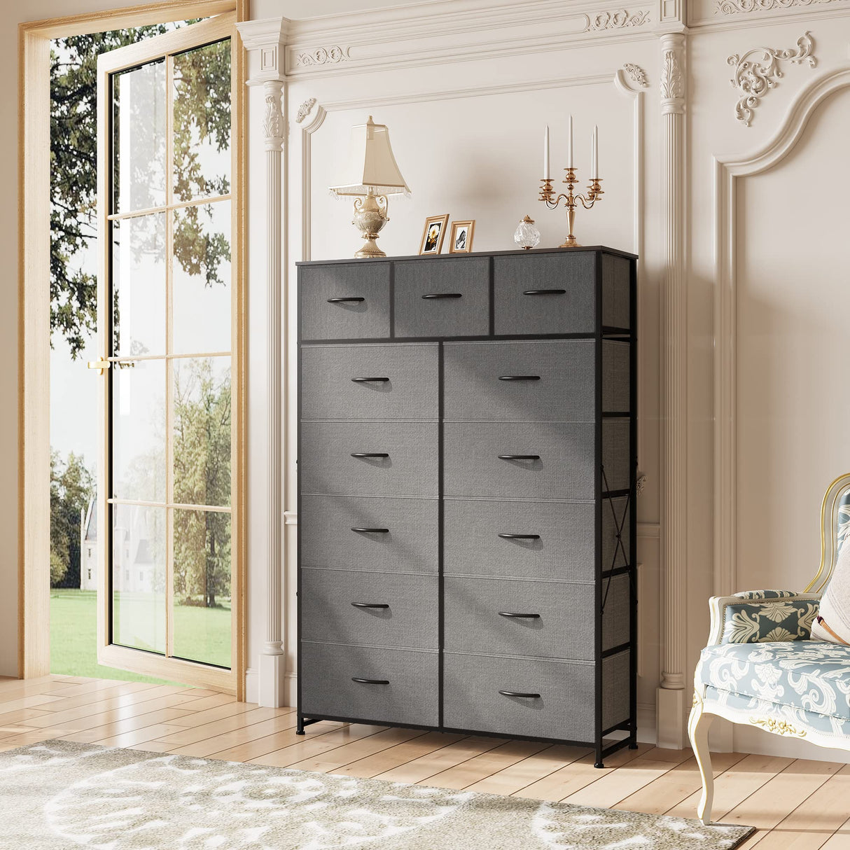 Tall Dresser for Bedroom with 13 Drawers, Storage Dresser Organizer Unit