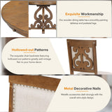 Round Solid Wood Dining Table Set for 4 - 5-Piece Farmhouse Kitchen Set