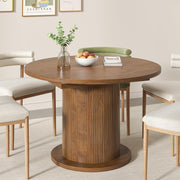 Adjustable Round Dining Table 43-59 Inch for 4-6 People
