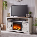 Fireplace TV Stand for 65+ Inch TV, 33" Tall Highboy Farmhouse Entertainment Center