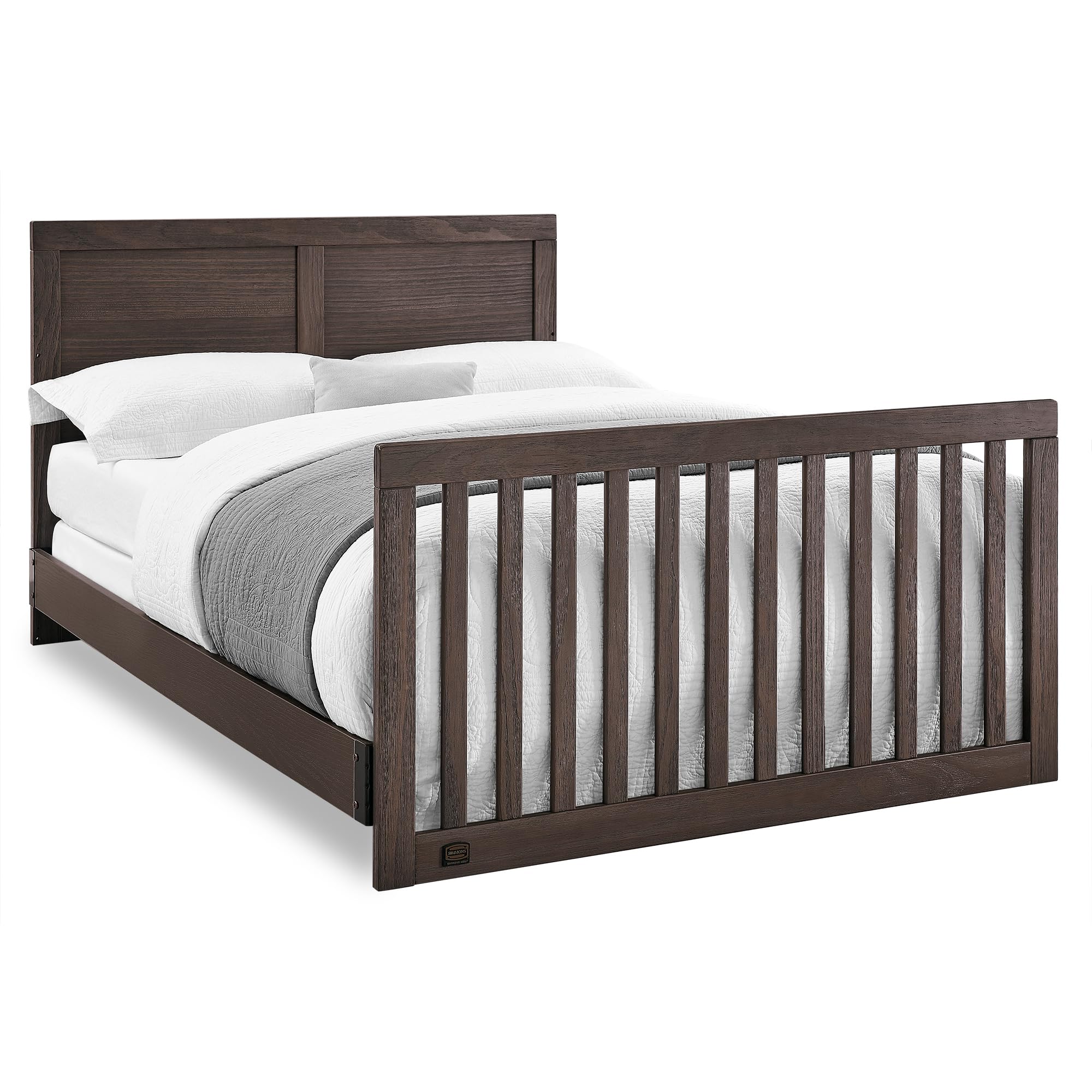 S Kids Foundry 6-in-1 Convertible Baby Crib, Rustic Grey with Matte Black