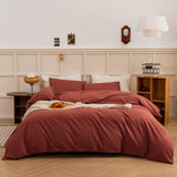 Duvet Cover King Size - Linen Feel Textured Organic Natural 100% Washed Cotton