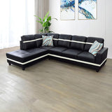 L-Shaped Sectional Sofa Set 5-Seat Luxurious Faux Leather Couches for Living Room,