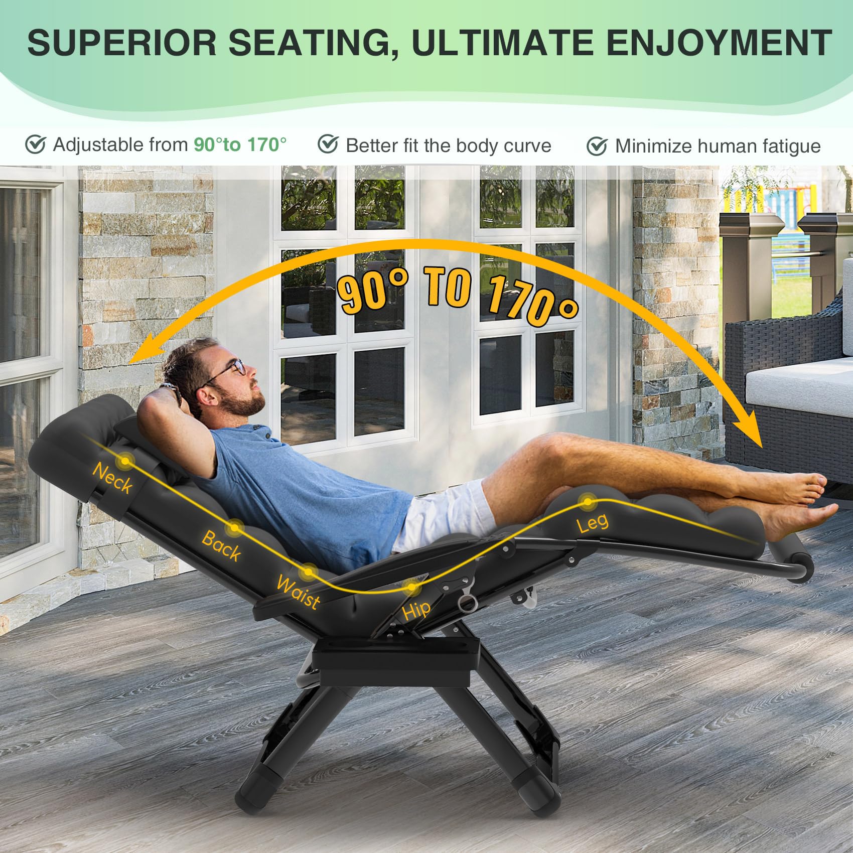 MaxZen XXL Zero Gravity Recliner Chair – 500lb Capacity & Headrest