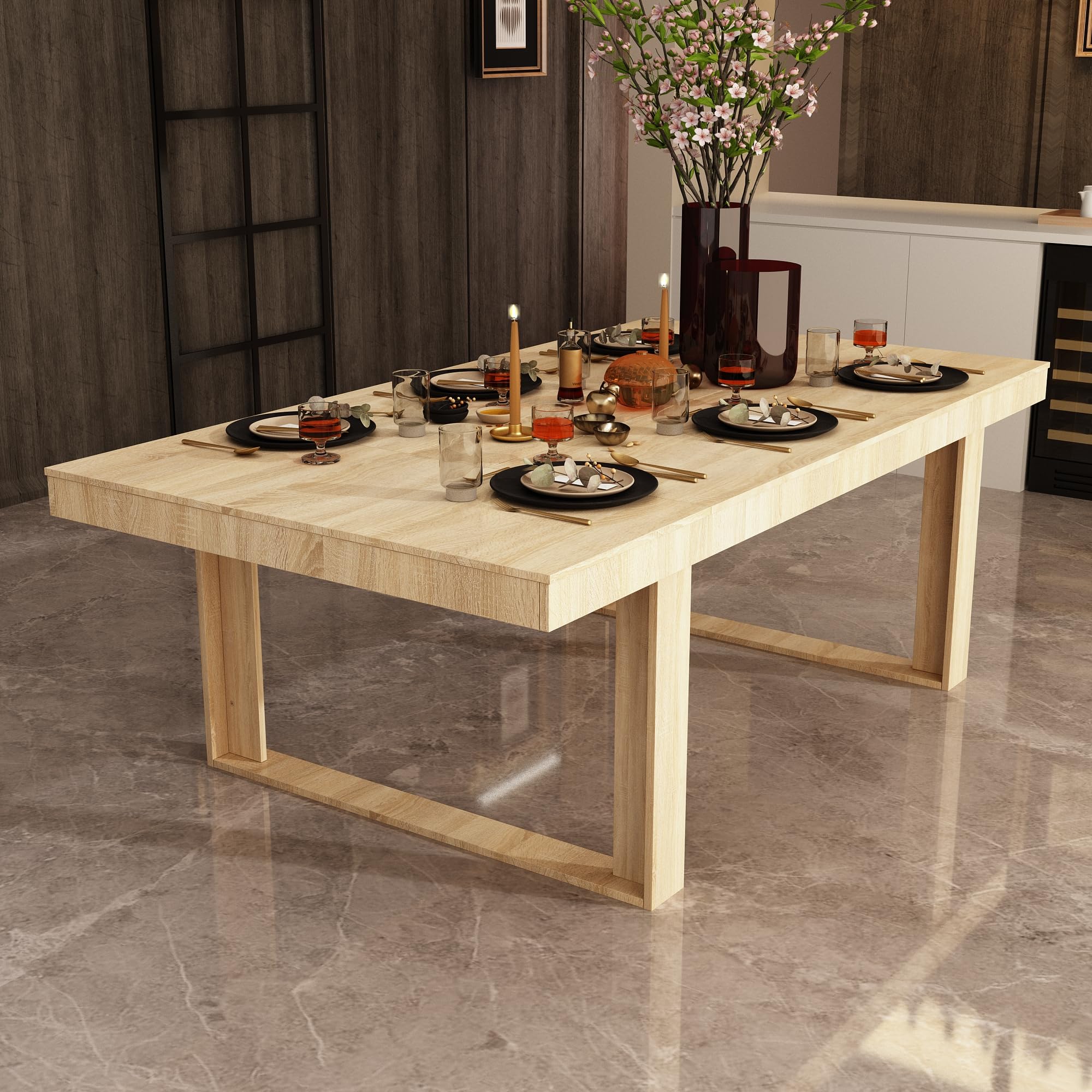 86.6" Modern Dining Table for 8-10 People