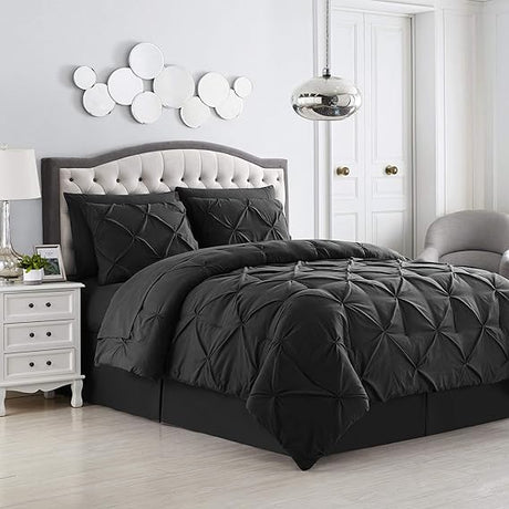 Queen Comforter Set 8 Piece Bed in a Bag with Bed Skirt