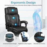 Executive Leather Office Chair, Big and Tall Office Chair with Footrest Home Office Desk